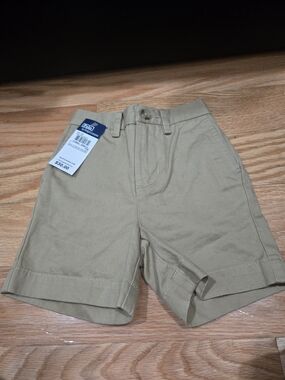Polo by Ralph Lauren Khaki Flat-Front Boy Shorts, 12M, NWT